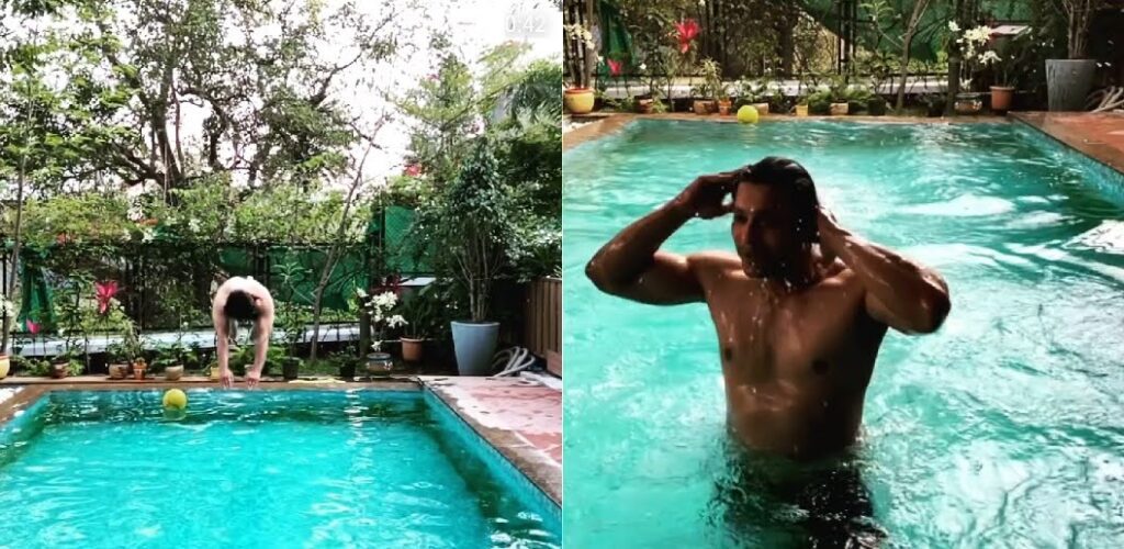 Bigg Boss fame Sidharth Shukla look hot as he takes a dip in the pool, WATCH...