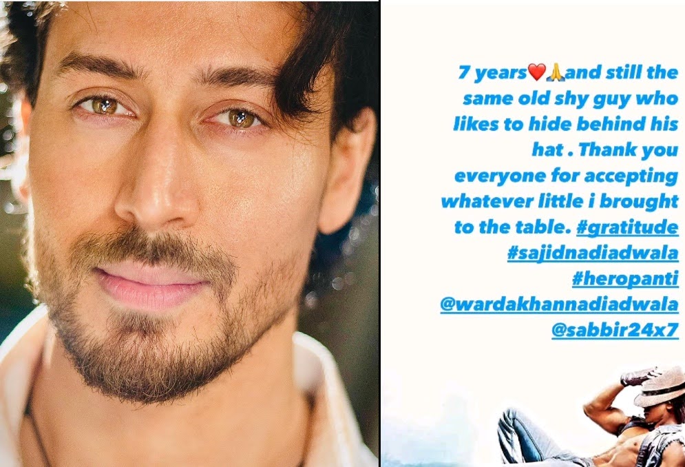 Tiger Shroff marks 7 years in the Bollywood industry, thanks to fans for all the love.