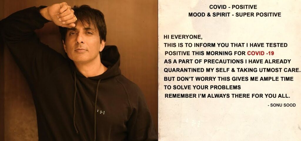 Sonu Sood tests POSITIVE  for Covid-19, shares health update with THIS message.