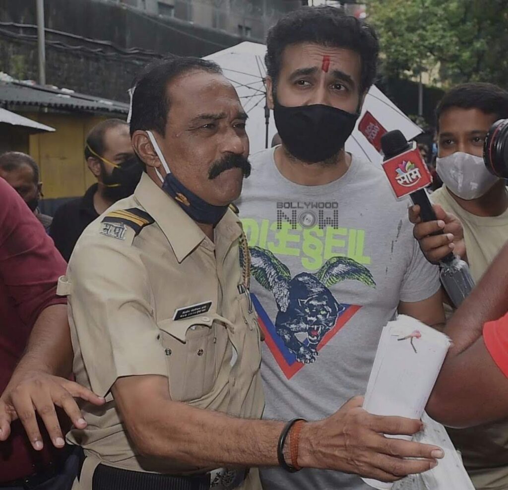 Raj Kundra 'cries' in front of the media as he gets 'released' from jail.